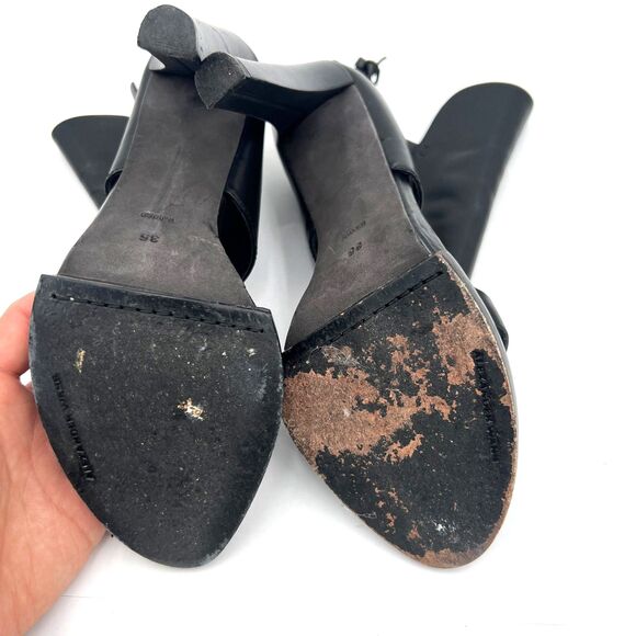 Alexander Wang Black Leather Gladiator Strappy Sandals Heels 35 - Picture 11 of 13